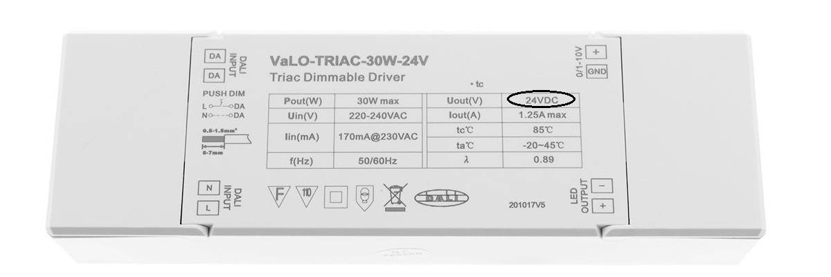 Trasformatore a led con tensione DC 30 Watt
