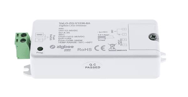 Dimmer LED ZigBee bianco di LedStore.fi, con bordo del connettore verde