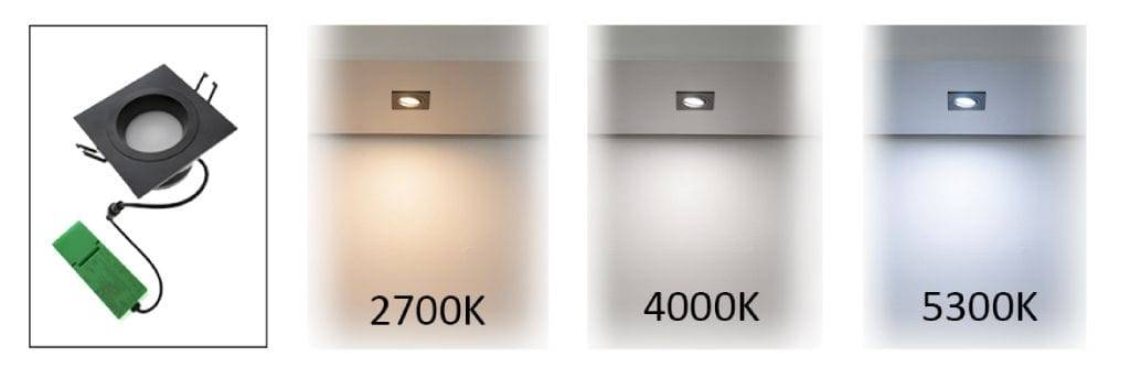 spot cct e tre diverse temperature di colore di serie