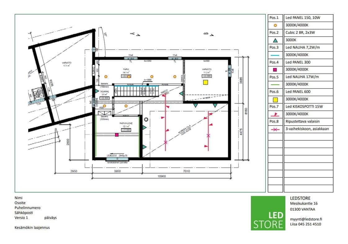 Esempio di piano di illuminazione per una casa indipendente