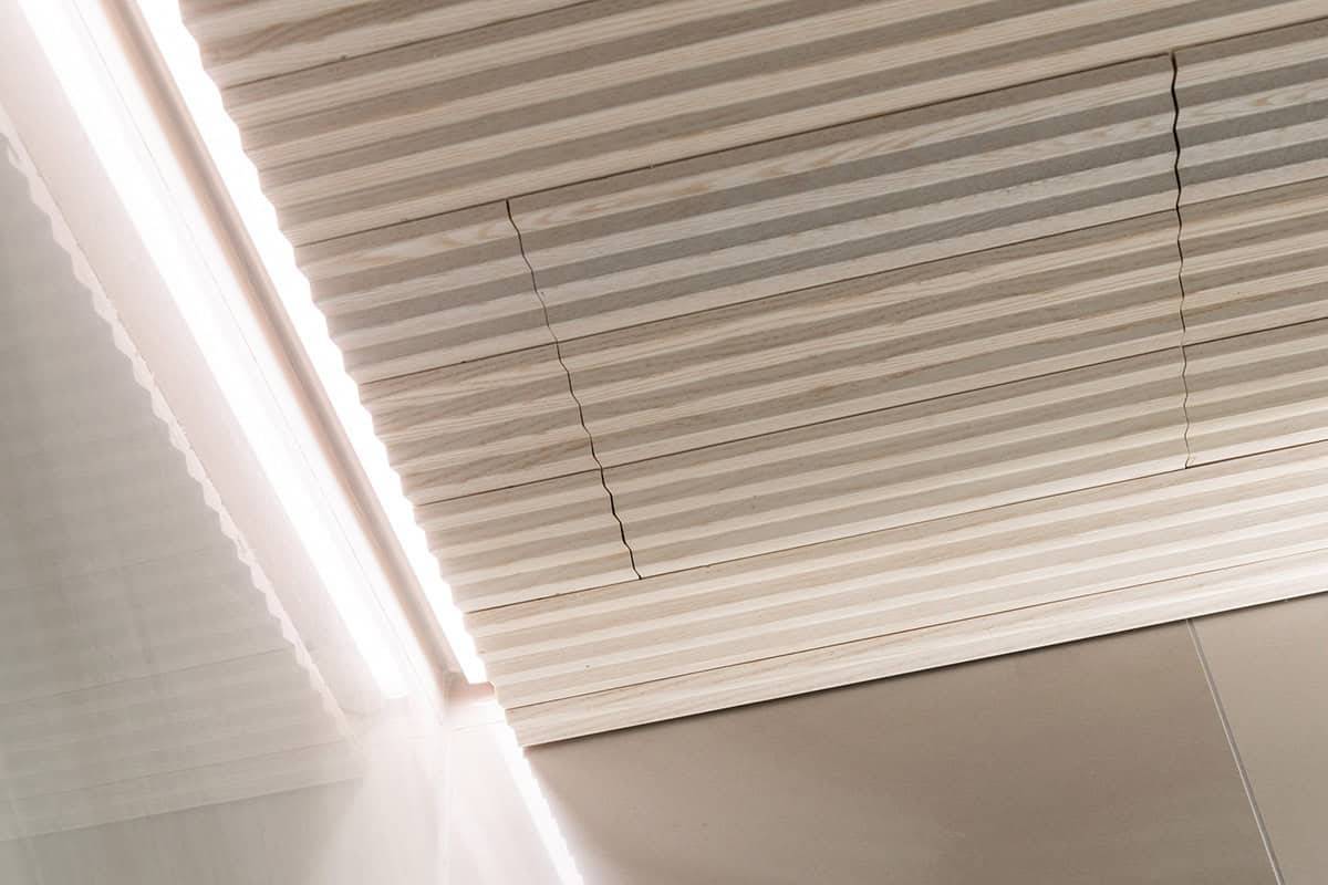 Primo piano della botola di servizio nel soffitto del bagno.
