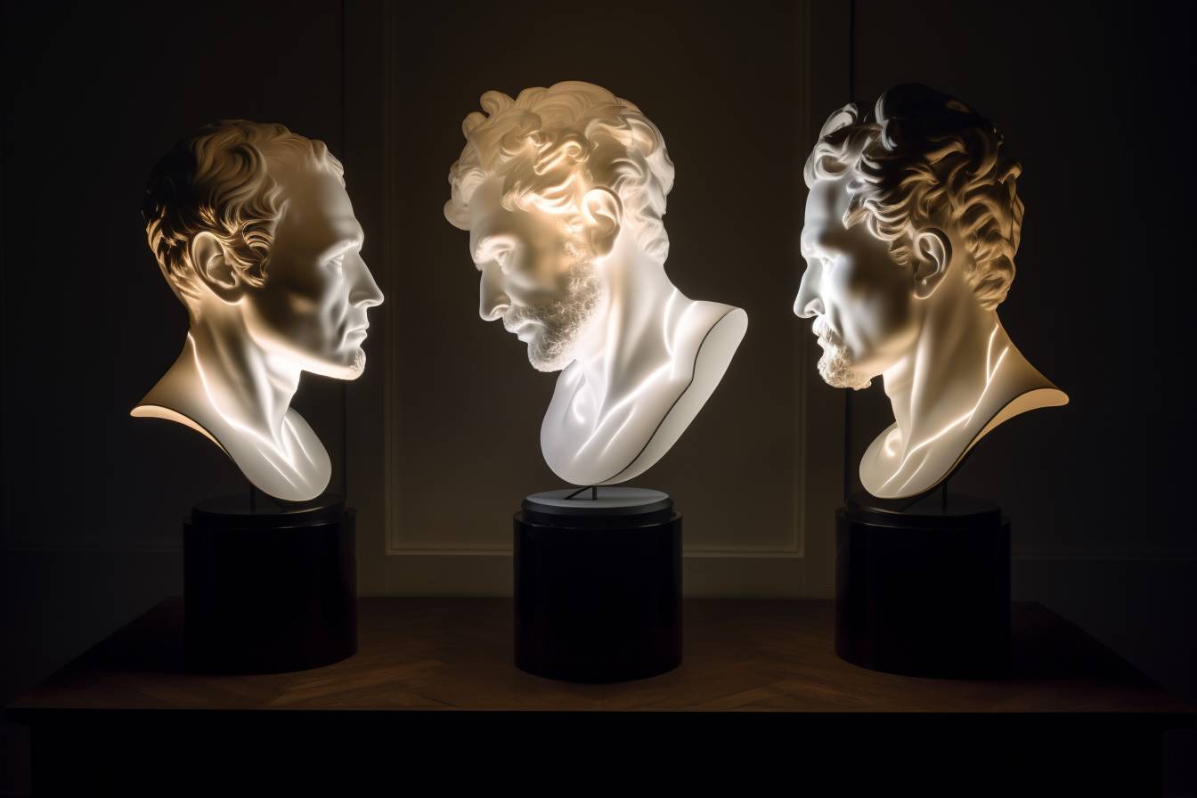 Uso dell'illuminazione a led nell'arte - Statue illuminate