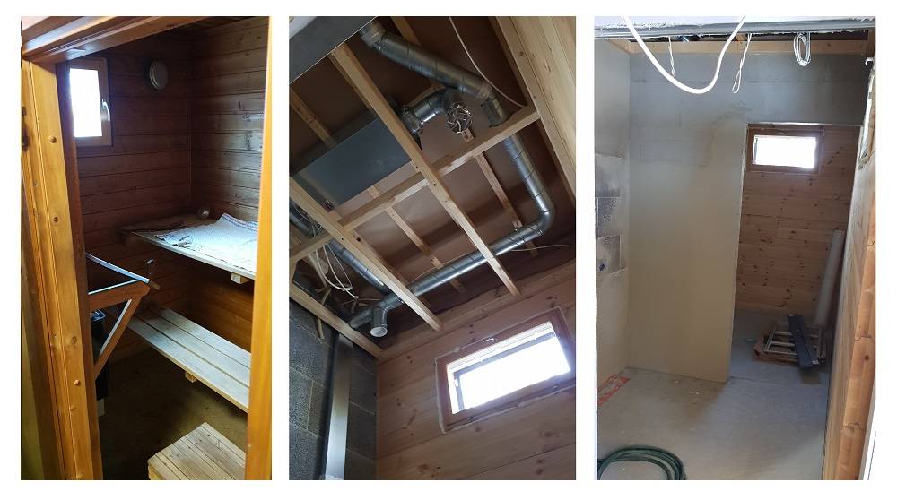 La ristrutturazione della sauna inizia con lo smantellamento