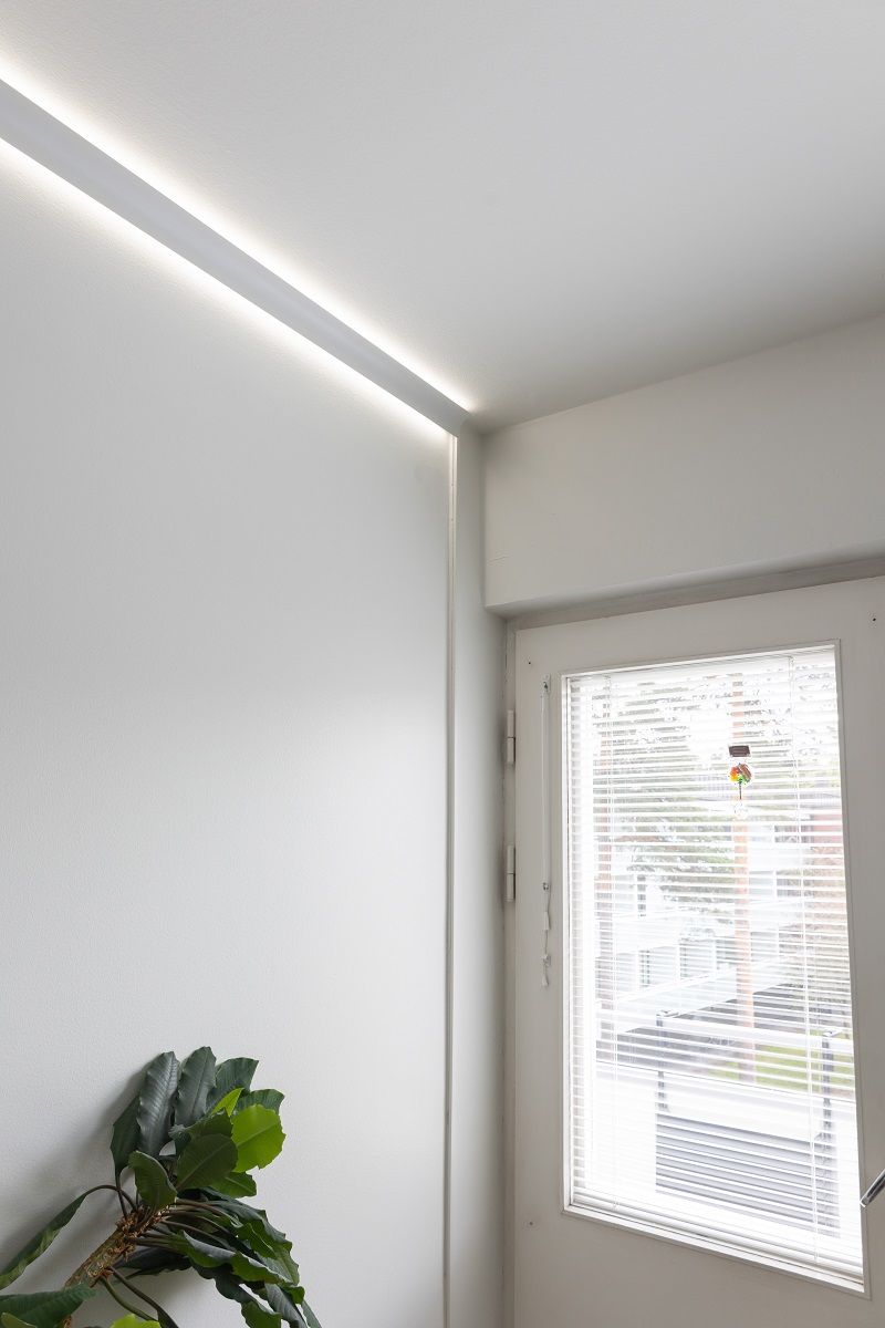 La grondaia è difficilmente visibile da lontano, perché c'è una fessura nel muro in cui si trova.