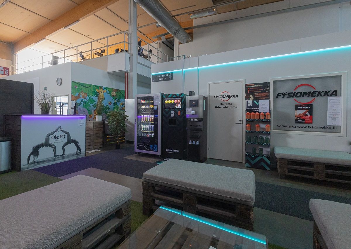 Striscia led RGB di Ole.Fit per l'area reception del Parco del Porto.